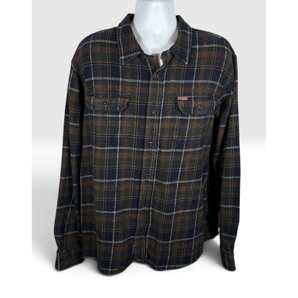 Orvis Men's Plaid Flannel Button Up Shirt L/S Heavyweight Sz 2XL Pockets -2276